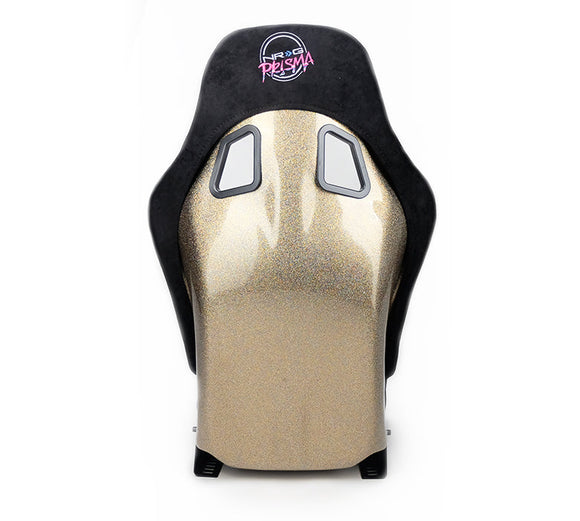 NRG FRP Bucket Seat ULTRA Edition - Medium (Black Alcantara/Gold Glitter Back)