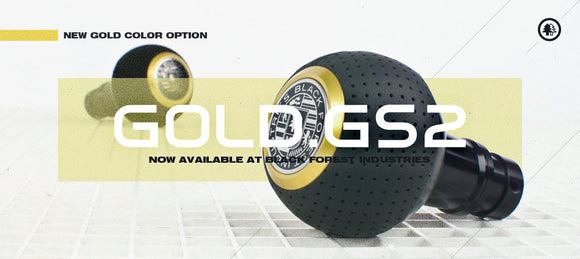 BFI Heavy Weight Shift Knob SCHWARZ - Air Leather - Gold Top (BMW Fitment)