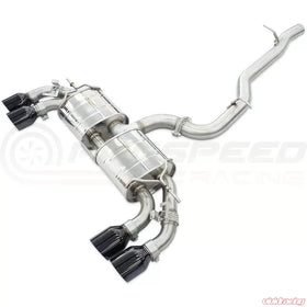 Invidia 2022+ Volkswagen Golf R MK8 76mm R400 Valved Cat Back Exhaust Straight Cut Black Tips - 0