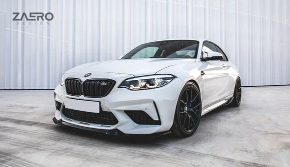 Zaero Design BMW M2 Competition F87 EVO-S Gloss Black Front Splitter | ZA-F87C-EVO-S-FS