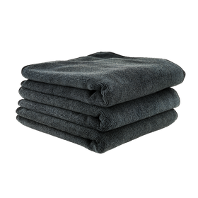 Workhorse Black Professional Grade Microfiber Towel (Rubber/Plastic/Vinyl), 24" x 16" (3 Pack) (Comes in Case of 16 Units)