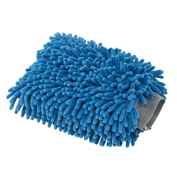 Chenille Premium Scratch-Free Microfiber Wash Mitt, Blue
