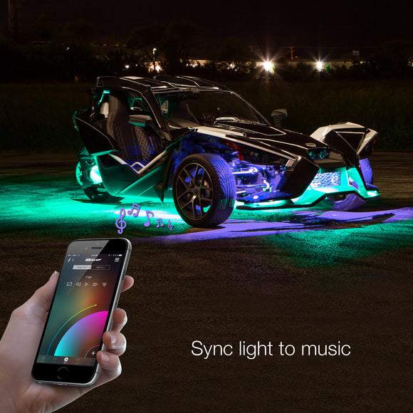 XK Glow LED Underglow Light Kit for Polaris Slingshot XKCHROME Smartphone App Controller (Advanced)