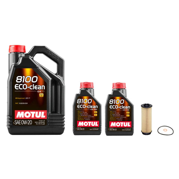 Oil Service Kit - Motul 8100 ECO-CLEAN 0W-20 Full Synthetic (7L