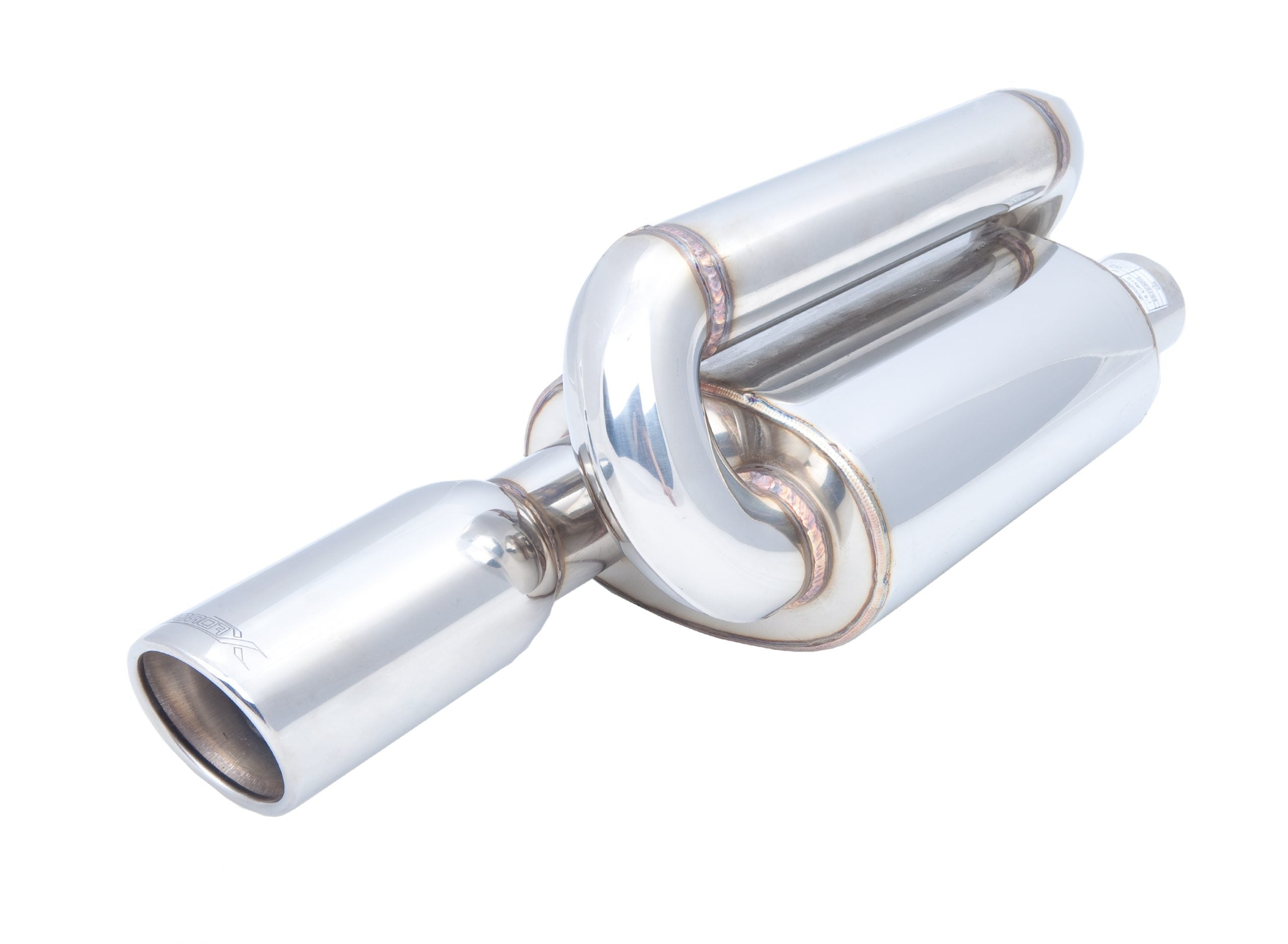 Xforce 2.25 Inch Oval Twin Loop Muffler Right Inlet | Park Auto