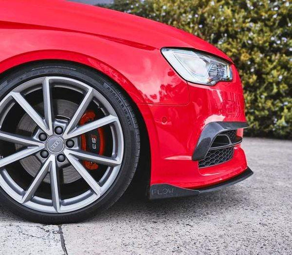 Flow Designs Front Lip Splitter Winglets (Pair) - Audi S3 8V PFL Sedan