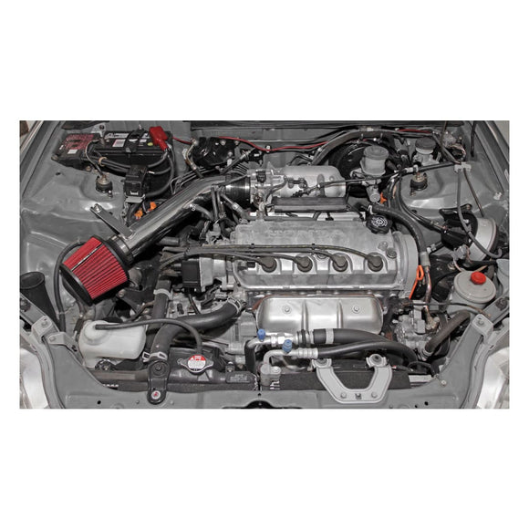 Spectre 92-00 Honda Civic L4-1.6L F/I Air Intake Kit - Polished w/Red Filter