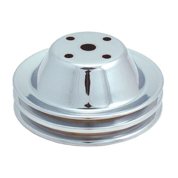 Spectre SB Chevy Double Upper Groove Long Water Pump Pulley - Chrome