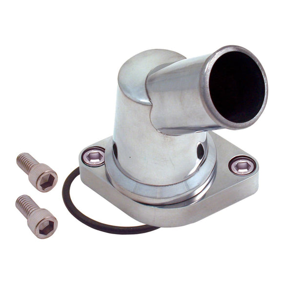 Spectre Chevy 45 Degree Swivel Water Neck - Polished Aluminum