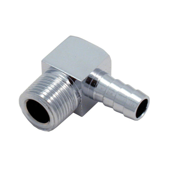 Spectre Fitting 90 Degree Barb NPT Threads (For 3/8in. Hose) - Chrome