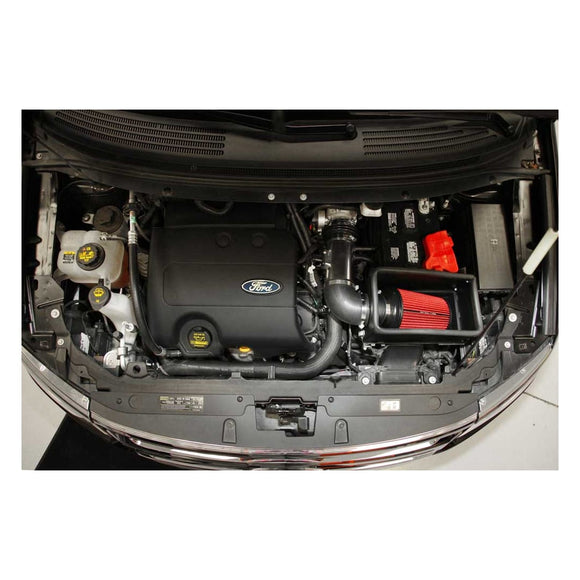 Spectre 11-14 Ford Edge V6-3.5/3.7L F/I Air Intake Kit - Polished w/Red Filter