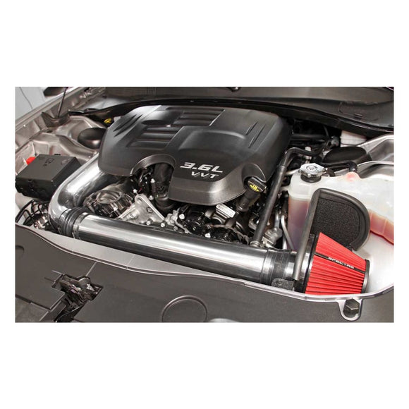 Spectre 11-17 Challenger/Charger 3.6L Air Intake Kit - Polished w/Red Filter