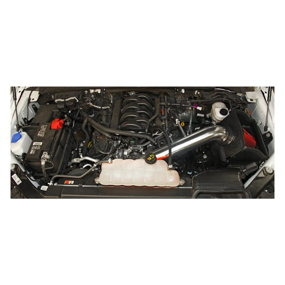 Spectre 15-18 Ford F150 V8-5.0L F/I Air Intake Kit - Polished w/Red Filter