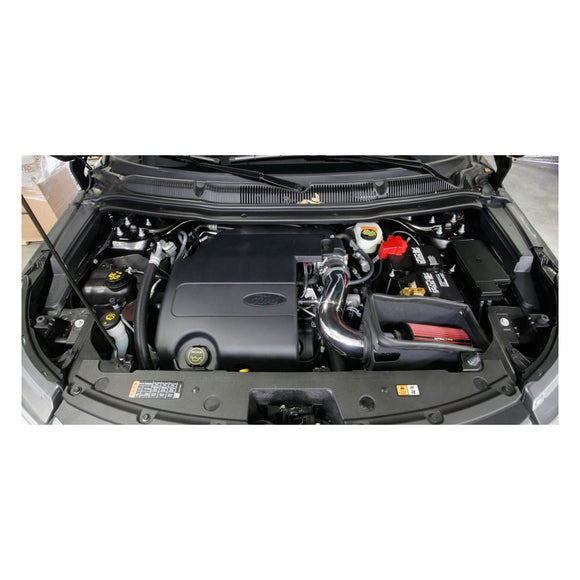Spectre 11-19 Ford Explorer V6-3.5L F/I Air Intake Kit - Polished Aluminum w/Red Filter