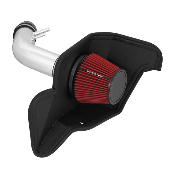 Spectre 15-16 Ford Mustang V6-3.7L F/I Air Intake Kit - Polished w/Red Filter