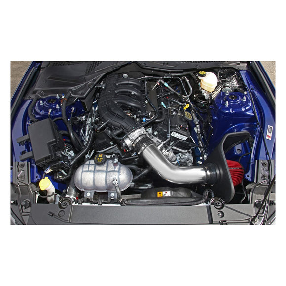 Spectre 15-16 Ford Mustang V6-3.7L F/I Air Intake Kit - Polished w/Red Filter