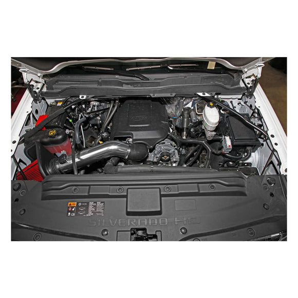 Spectre 16-17 GM 2500HD/3500HD V8-6.0L F/I Air Intake Kit - Polished w/Red Filter
