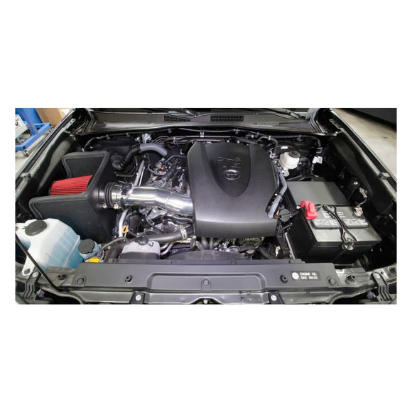 Spectre 16-18 Toyota Tacoma V6-3.5L F/I Air Intake Kit - Polished w/Red Filter
