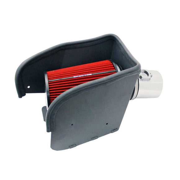 Spectre 08-10 Ford SD V8-6.4L DSL Air Intake Kit - Polished w/Red Filter