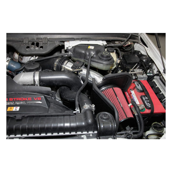 Spectre 03-07 Ford SD V8-6.7L DSL Air Intake Kit - Polished w/Red Filter