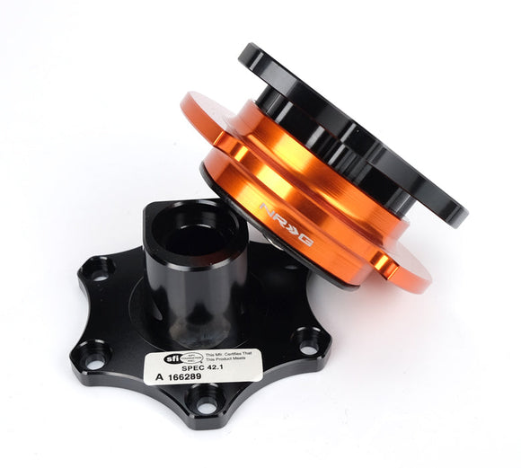 NRG Quick Release - Black Shinny Body / Orange Shinny Ring SFI SPEC 42.1