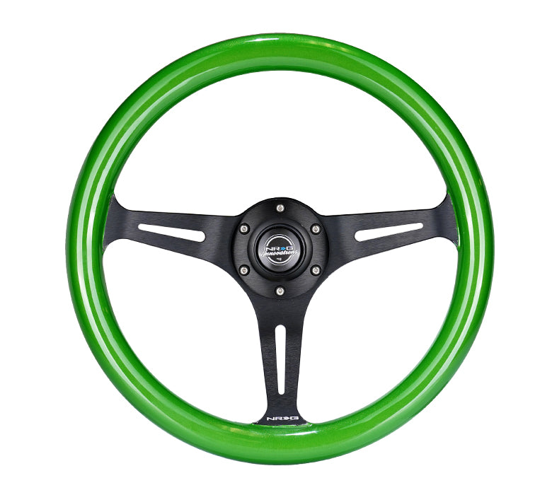 NRG Classic Wood Grain Steering Wheel (350mm) Green Pearl/Flake
