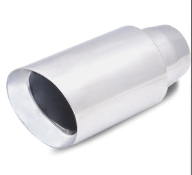 Xforce 4 Inch Double Wall Round Angle Cut Tip 2.5 Inch Expandable Inlet