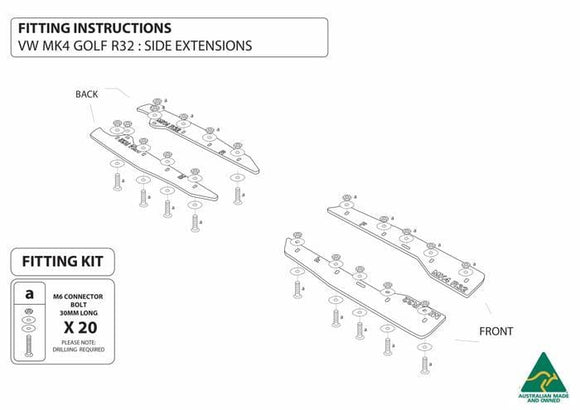 Flow Designs Side Splitters (4-Piece) | Mk4 Golf R32