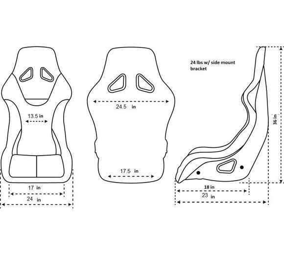 NRG FRP Fiber Glass Bucket Seat (Red) - XLarge