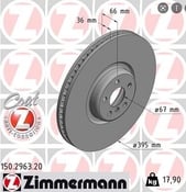BMW Disc Brake Rotor - Zimmermann Z Coat 34106887398 - 0