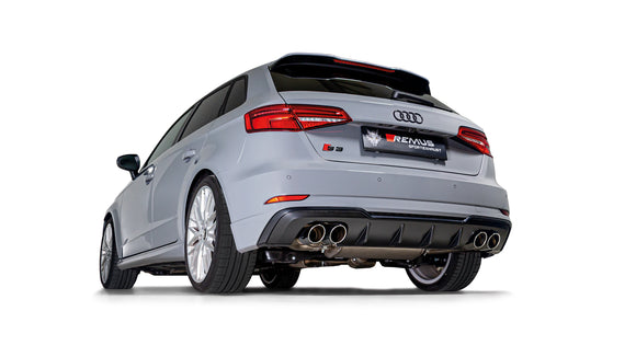 Remus 2013 Audi S3 Quattro 3 Door Axle Back Exhaust w/Angled Chrome Tail Pipe Set