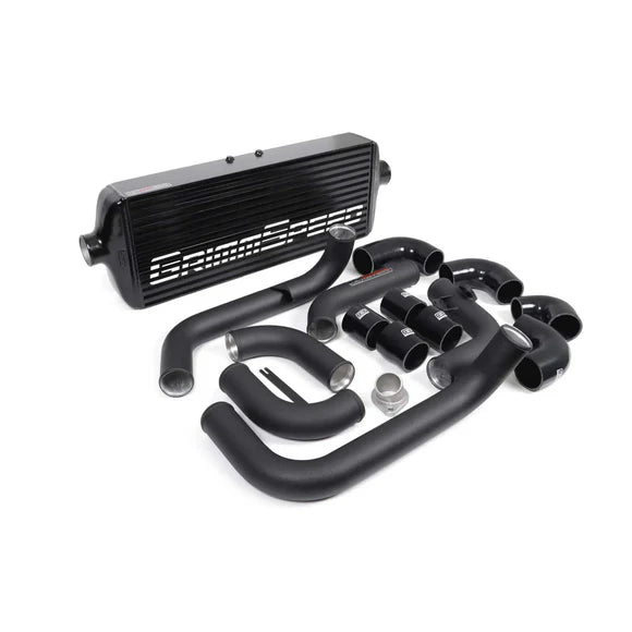 Grimmspeed Front Mount Intercooler Kit Black Coated Black Piping For Subaru 08-14 WRX