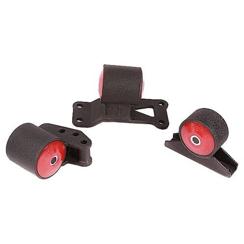Innovative 03-06 Mitsubishi Evolution 4G63T Black Steel Mounts 85A Bushings