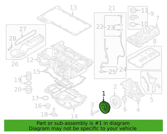 Engine Crankshaft Pulley - BMW / S63 / 4.4L / F9X / M5 / M8 / & More | 11287852125