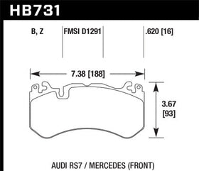 Hawk 13-16 Mercedes SL Class / 16-17 Audi RS7 Performance Ceramic Front Brake Pads - 0