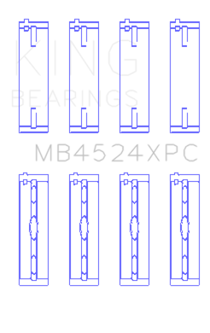 King Nissan VR38DETT pMaxKote Crankshaft Main Bearing Set - Size STDX