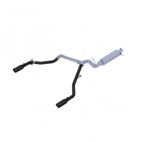 MBRP 19-20 Ford Ranger 2.3L 3in Dual Split Rear Outlet 4in OD Tips Black Coated Cat Back Exhaust