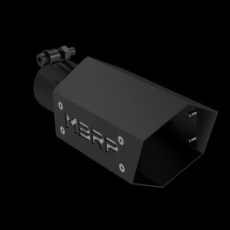 MBRP Universal 4in Hex Tip 2.5in Inlet 10in Length w/ Logo - Black Coated