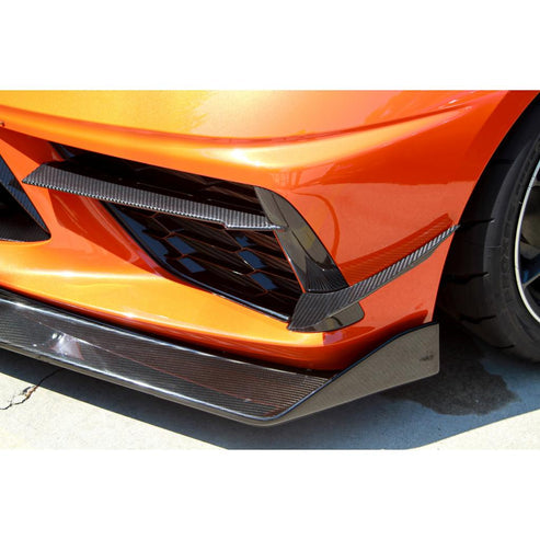 CARBON FIBER Front Bumper Canard Chevrolet Corvette C8 2020-UP