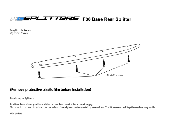 KGSPLITTERS BMW F30 M Sport Splitters