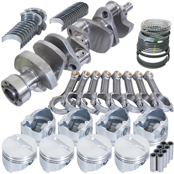 Eagle Chevy 350 1 Pc Rear Seal 4.03in Bore 3.75in Stroke + 0.030in Rotating Assembly Kit 5140 Steel