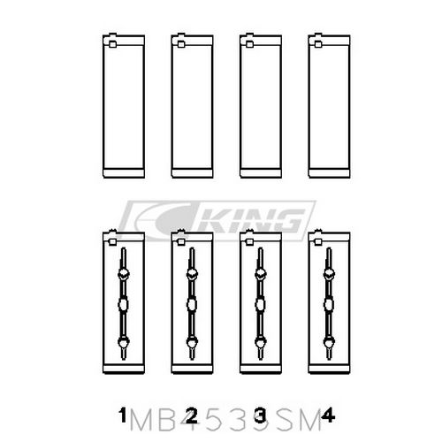King Mercedes M276 V6 (Size STD) Main Bearing Set