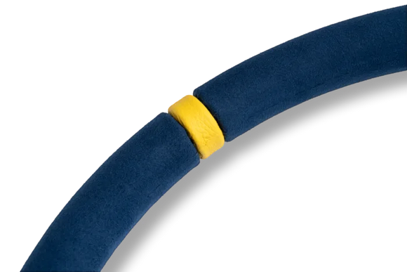 MOMO MOD.07 350 Diam 72 Dish Blue Microfiber Anthracite Anodized Spokes 1 Stripe