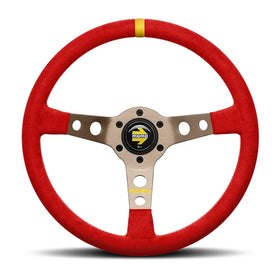 MOMO MOD.07 350 Diam 72 Dish Red Microfiber,Anthracite Anodized Spokes 1 Stripe