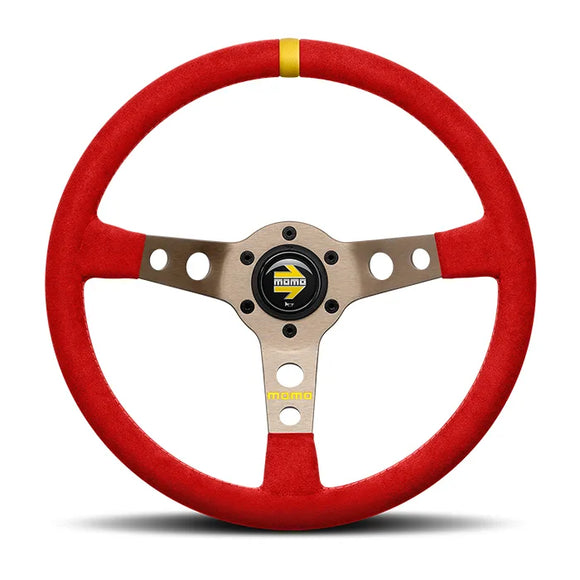 MOMO MOD.07 350 Diam 72 Dish Red Microfiber,Anthracite Anodized Spokes 1 Stripe