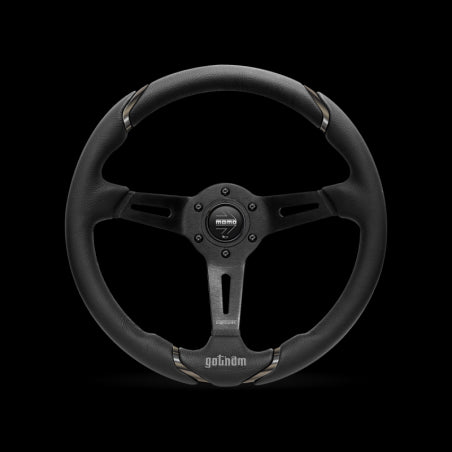 Momo Gotham Steering Wheel 350 mm - Black Leather/Black Spokes