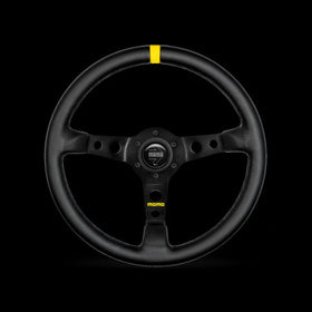 Momo MOD07 Steering Wheel 350 mm -  Black Leather/Black Spokes/1 Stripe