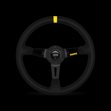 Momo MOD08 Steering Wheel 350 mm -  Black Suede/Black Spokes/1 Stripe