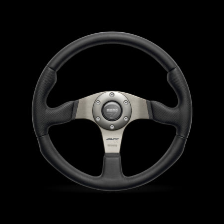 Momo Race Steering Wheel 350 mm - Black Leather/Anth Spokes
