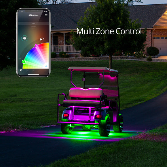 XK Glow LED Golf Cart Accent Light Kits XKchrome Smartphone App